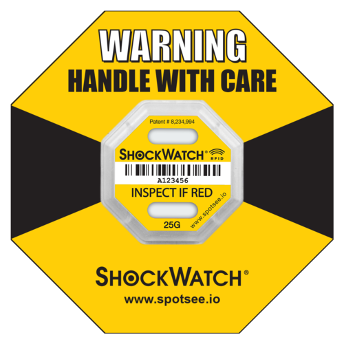 SpotSee | ShockWatch® RFID Indicator & Ring Label - 25G: Yellow